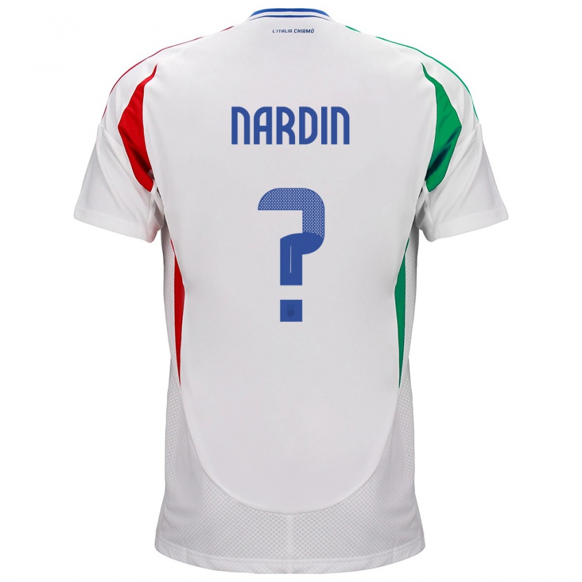 Hombre Camiseta Italia Federico Nardin #0 Blanco 2ª Equipación 24-26 La Camisa