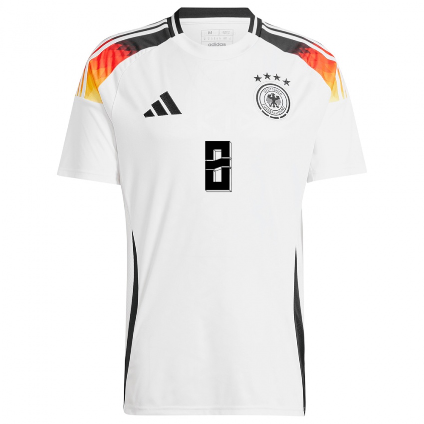 Mujer Camiseta Alemania Daniel Bunk #8 Blanco 1ª Equipación 24-26 La Camisa