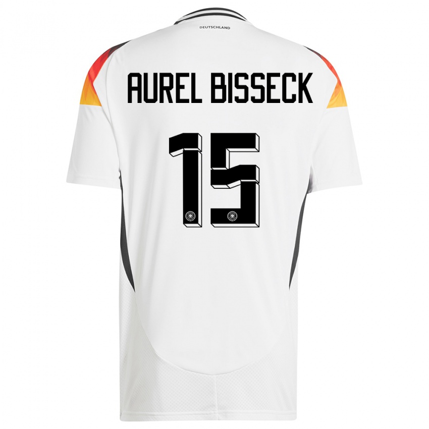 Mujer Camiseta Alemania Yann Aurel Bisseck #15 Blanco 1ª Equipación 24-26 La Camisa