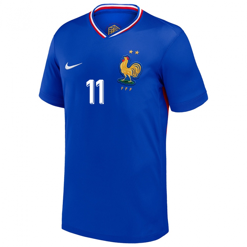 Mujer Camiseta Francia Ousmane Dembele #11 Azul 1ª Equipación 24-26 La Camisa