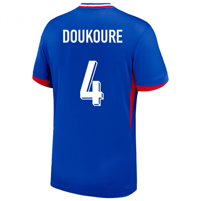 Mujer Camiseta Francia Ismael Doukoure #4 Azul 1ª Equipación 24-26 La Camisa