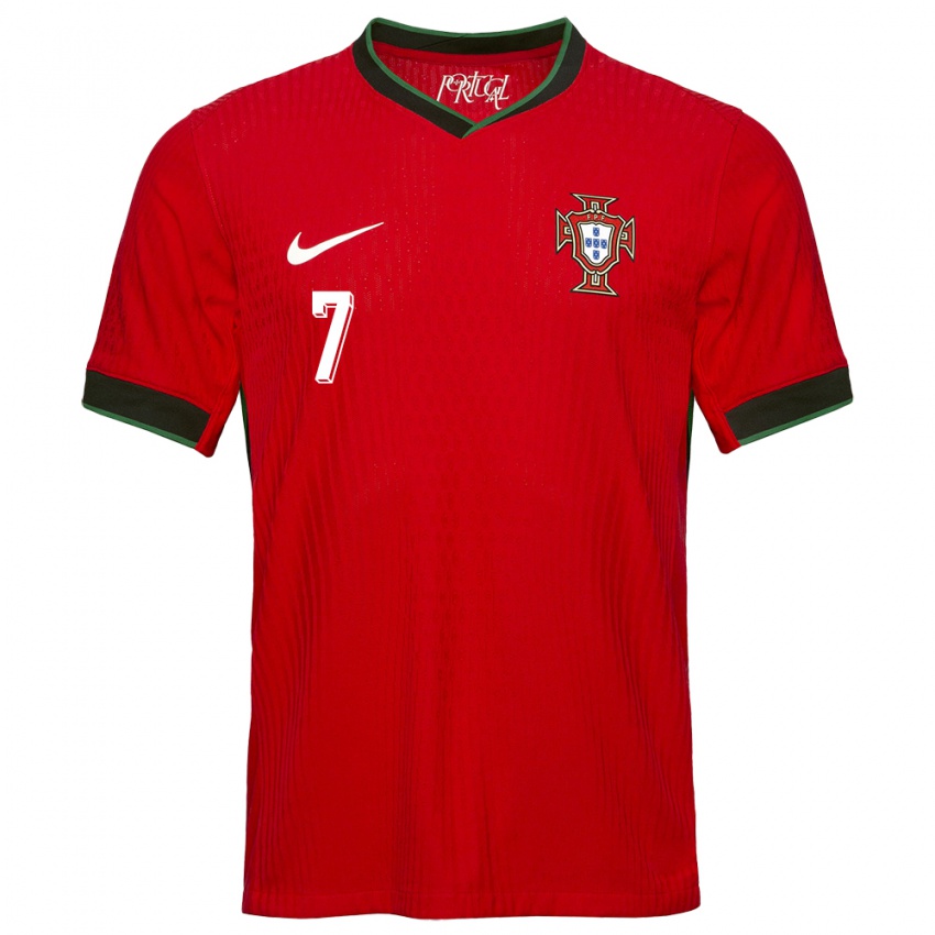 Mujer Camiseta Portugal Gil Martins #7 Rojo 1ª Equipación 24-26 La Camisa