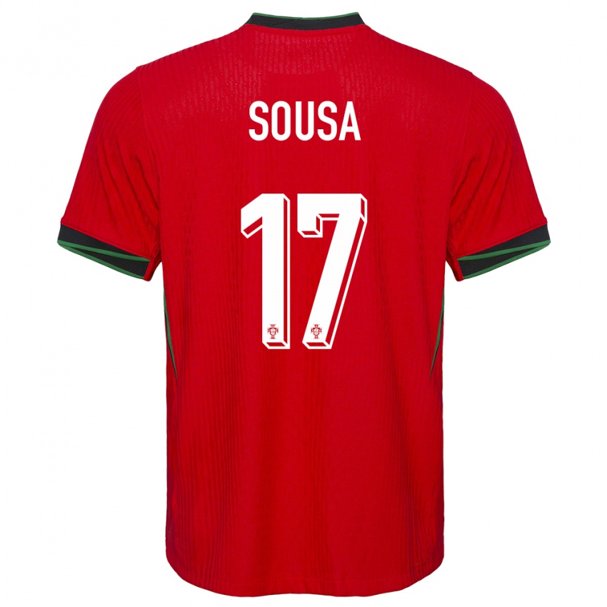 Mujer Camiseta Portugal Vasco Sousa #17 Rojo 1ª Equipación 24-26 La Camisa