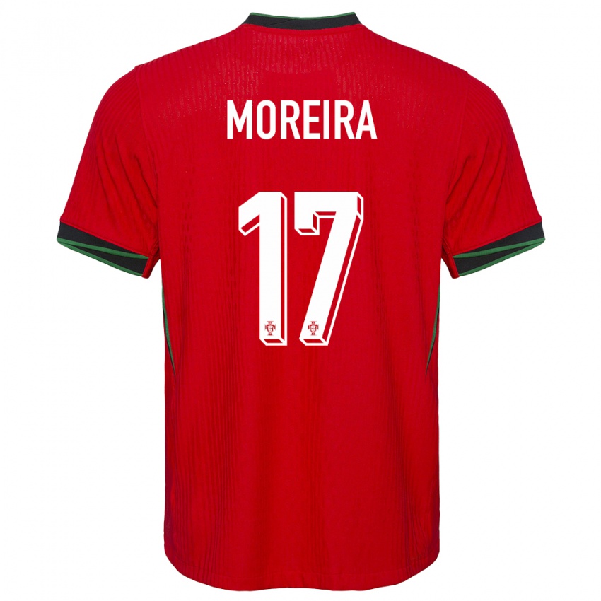 Mujer Camiseta Portugal Goncalo Moreira #17 Rojo 1ª Equipación 24-26 La Camisa