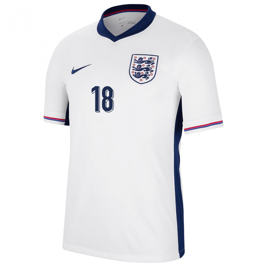 Mujer Camiseta Inglaterra Jordan Nobbs #18 Blanco 1ª Equipación 24-26 La Camisa