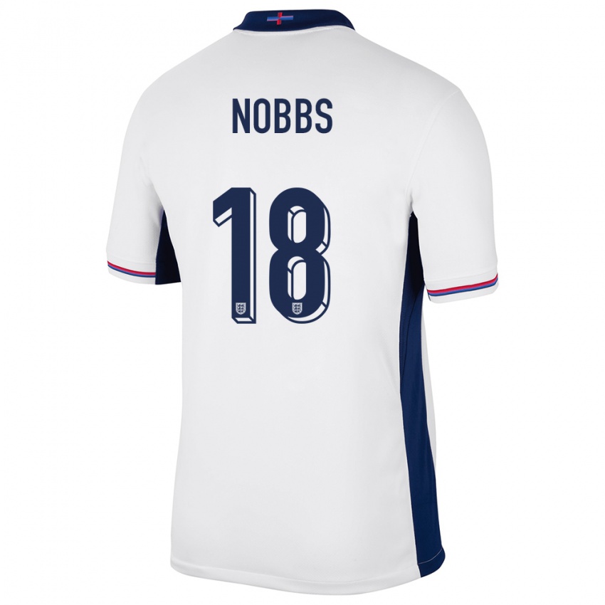 Mujer Camiseta Inglaterra Jordan Nobbs #18 Blanco 1ª Equipación 24-26 La Camisa