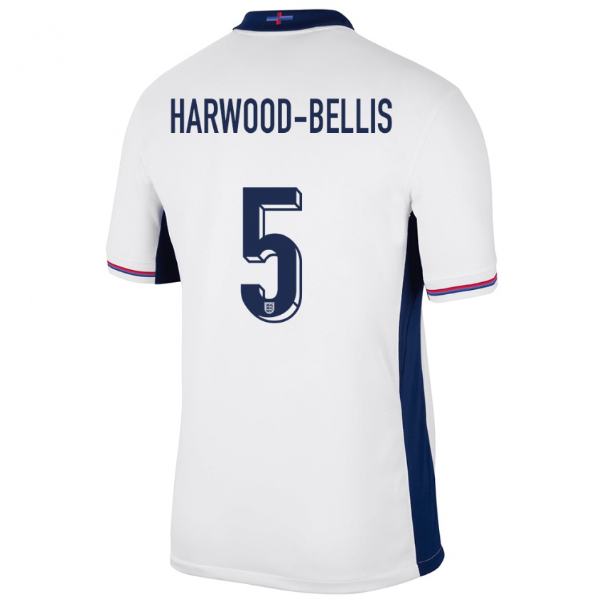 Mujer Camiseta Inglaterra Taylor Harwood Bellis #5 Blanco 1ª Equipación 24-26 La Camisa