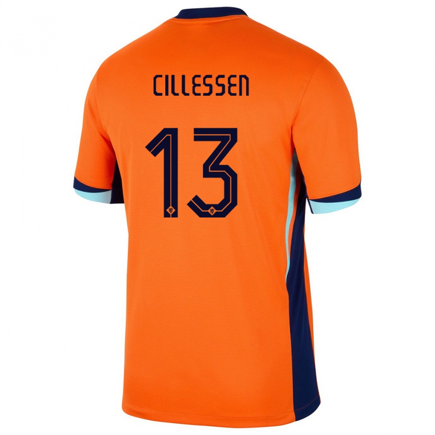 Mujer Camiseta Países Bajos Jasper Cillessen #13 Naranja 1ª Equipación 24-26 La Camisa