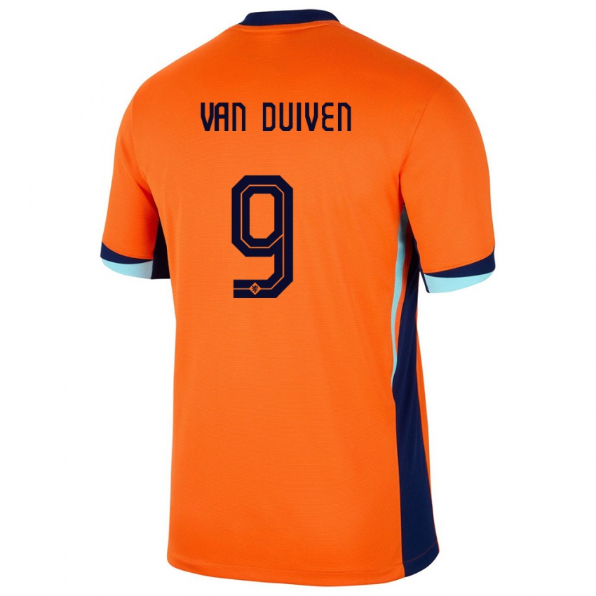 Mujer Camiseta Países Bajos Jason Van Duiven #9 Naranja 1ª Equipación 24-26 La Camisa