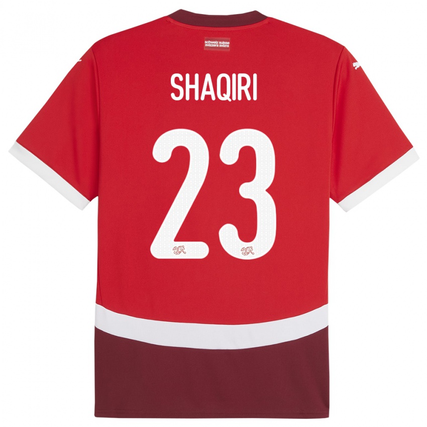 Mujer Camiseta Suiza Xherdan Shaqiri #23 Rojo 1ª Equipación 24-26 La Camisa