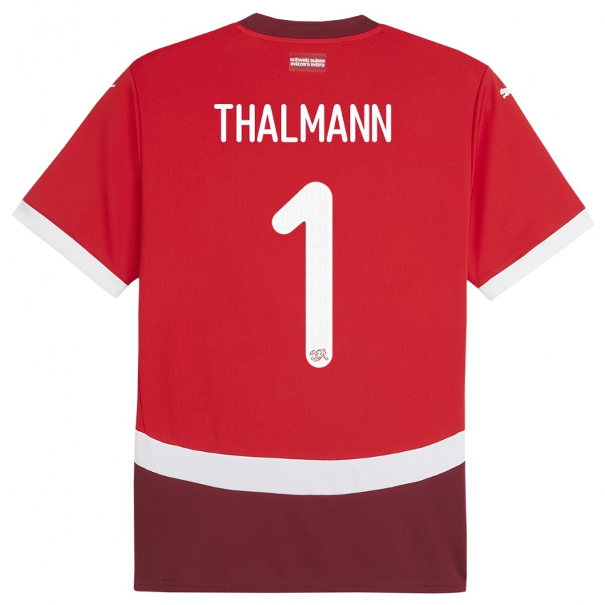 Mujer Camiseta Suiza Gaelle Thalmann #1 Rojo 1ª Equipación 24-26 La Camisa