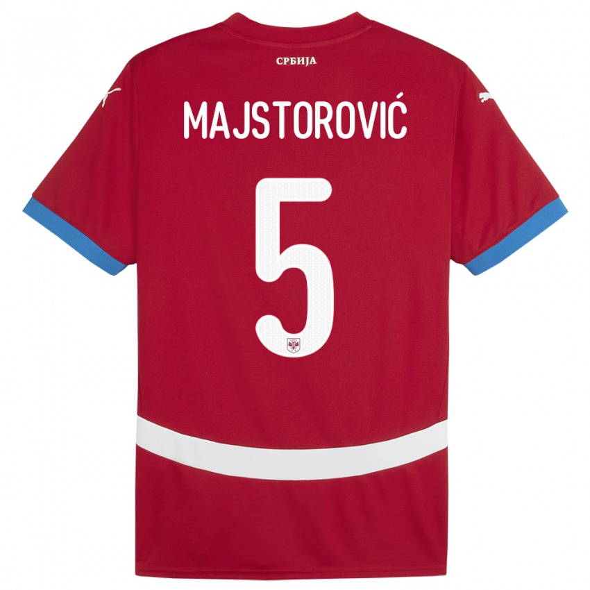 Mujer Camiseta Serbia Milan Majstorovic #5 Rojo 1ª Equipación 24-26 La Camisa