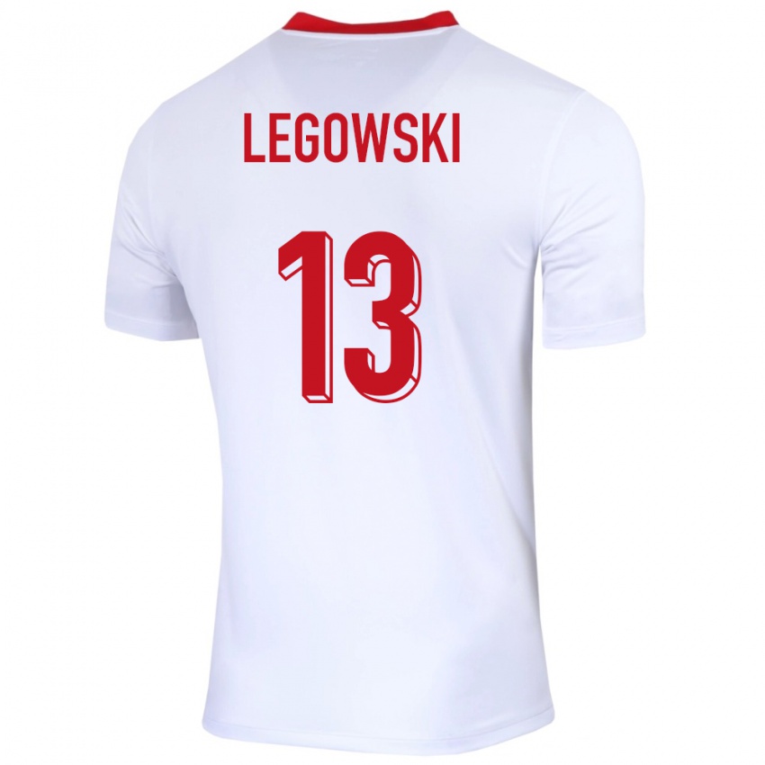 Mujer Camiseta Polonia Mateusz Legowski #13 Blanco 1ª Equipación 24-26 La Camisa