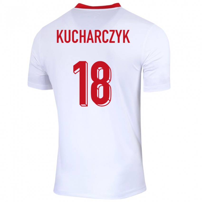Mujer Camiseta Polonia Filip Kucharczyk #18 Blanco 1ª Equipación 24-26 La Camisa