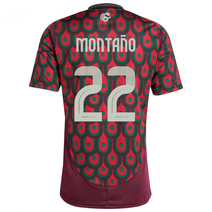 Mujer Camiseta México Andres Montano #22 Granate 1ª Equipación 24-26 La Camisa