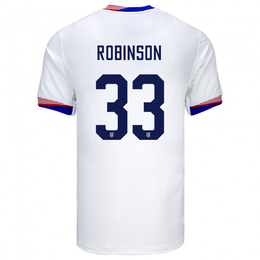 Mujer Camiseta Estados Unidos Antonee Robinson #33 Blanco 1ª Equipación 24-26 La Camisa