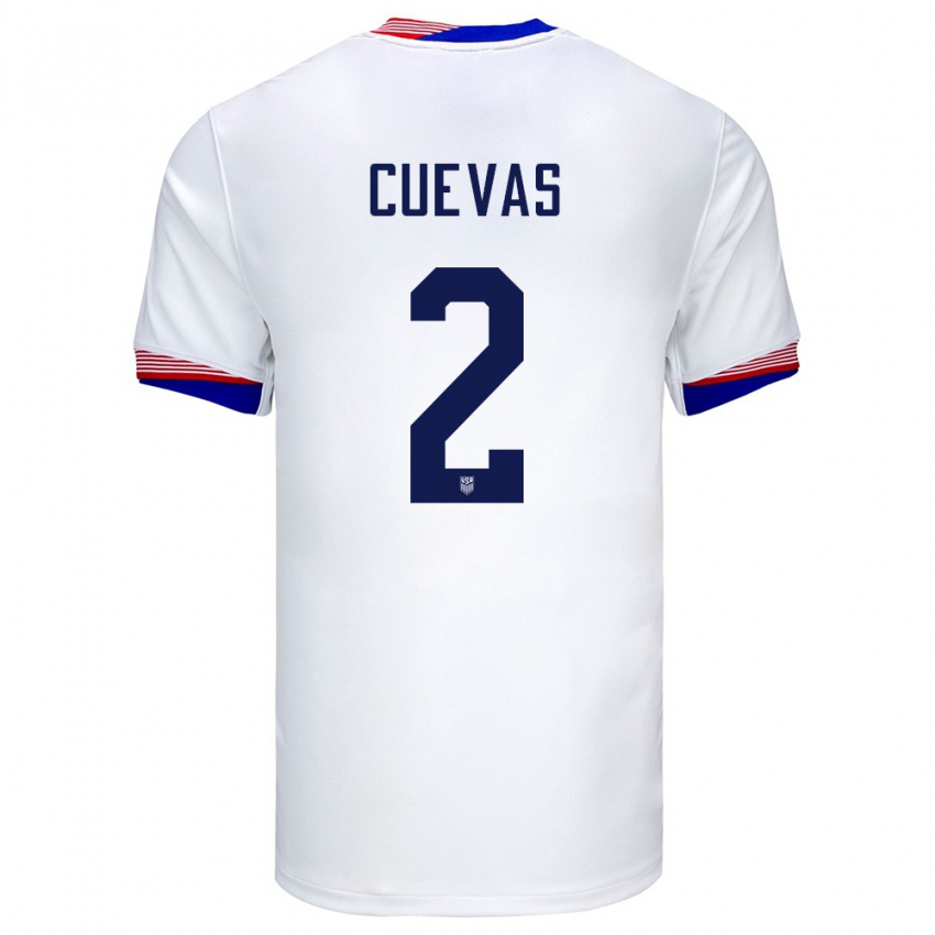 Mujer Camiseta Estados Unidos Mauricio Cuevas #2 Blanco 1ª Equipación 24-26 La Camisa