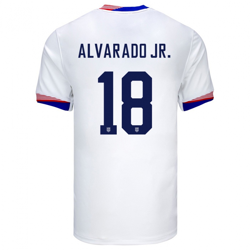 Mujer Camiseta Estados Unidos Alejandro Alvarado Jr #18 Blanco 1ª Equipación 24-26 La Camisa