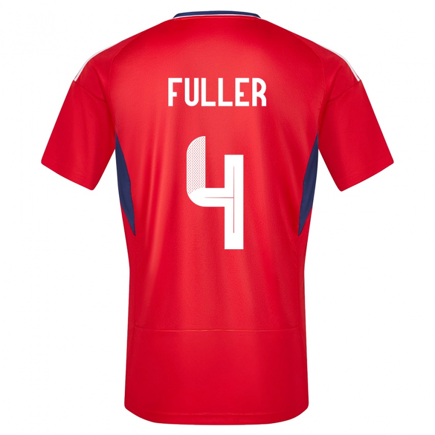 Mujer Camiseta Costa Rica Keysher Fuller #4 Rojo 1ª Equipación 24-26 La Camisa