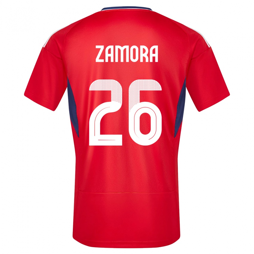 Mujer Camiseta Costa Rica Alvaro Zamora #26 Rojo 1ª Equipación 24-26 La Camisa