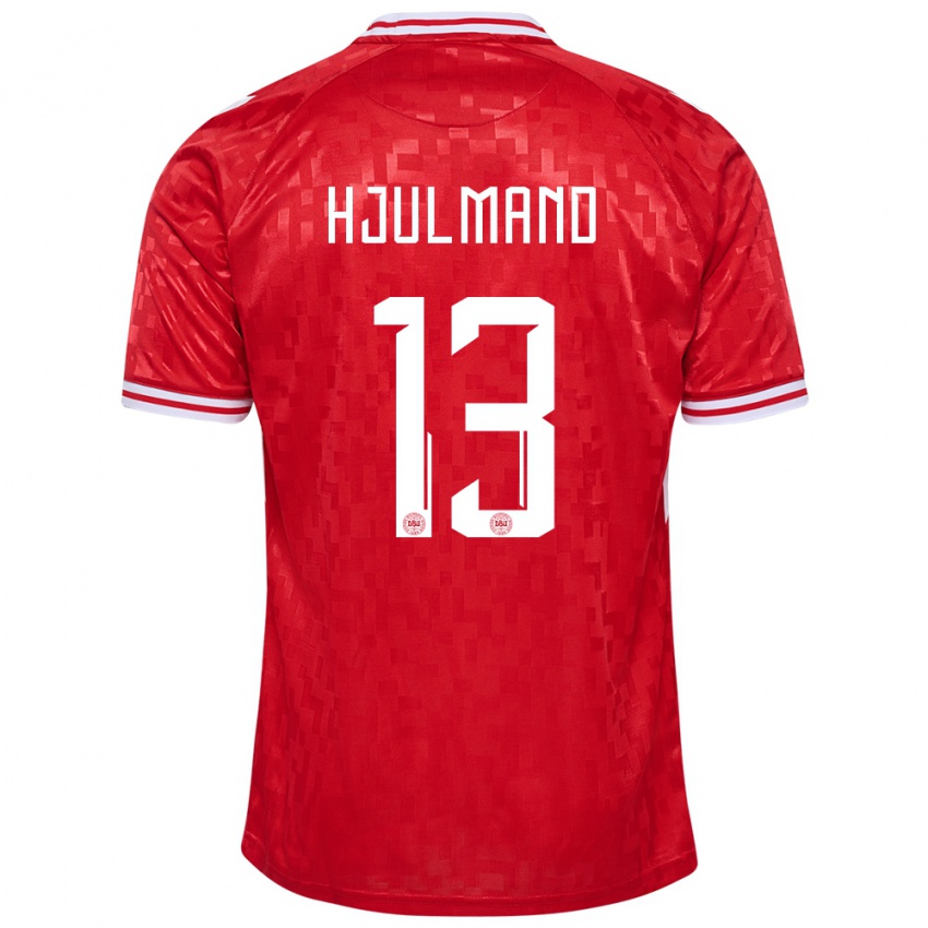 Mujer Camiseta Dinamarca Morten Hjulmand #13 Rojo 1ª Equipación 24-26 La Camisa