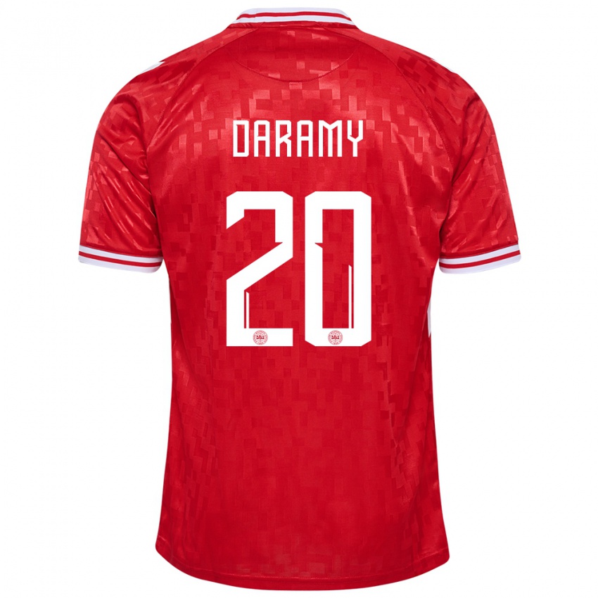 Mujer Camiseta Dinamarca Mohamed Daramy #20 Rojo 1ª Equipación 24-26 La Camisa