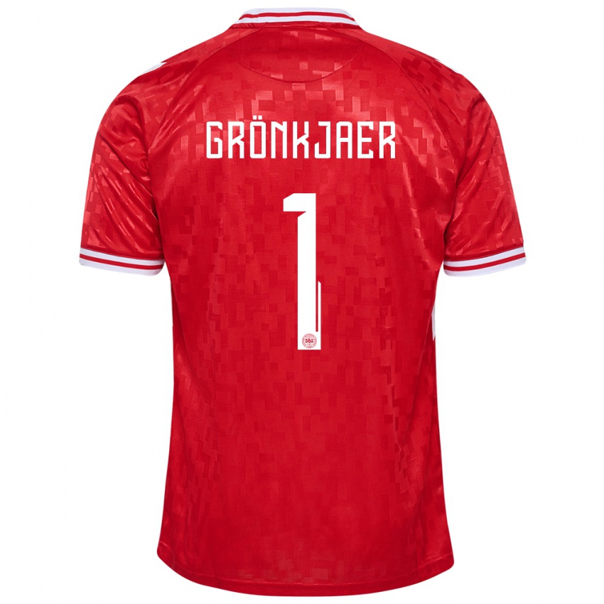 Mujer Camiseta Dinamarca Bertil Grönkjaer #1 Rojo 1ª Equipación 24-26 La Camisa
