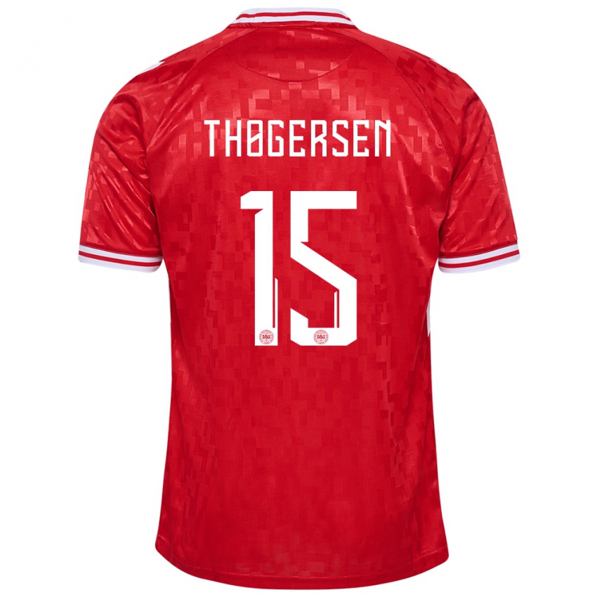 Mujer Camiseta Dinamarca Frederikke Thøgersen #15 Rojo 1ª Equipación 24-26 La Camisa