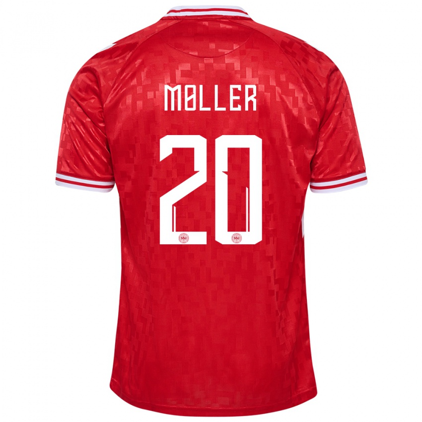 Mujer Camiseta Dinamarca Caroline Moller #20 Rojo 1ª Equipación 24-26 La Camisa