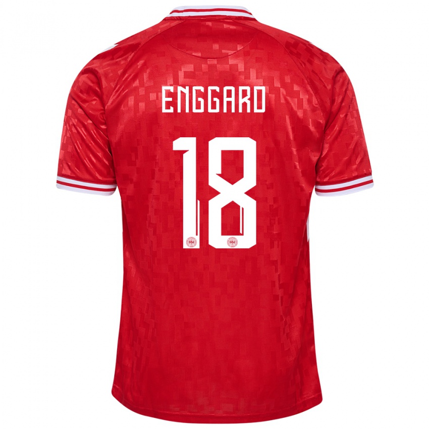 Mujer Camiseta Dinamarca Mads Enggard #18 Rojo 1ª Equipación 24-26 La Camisa