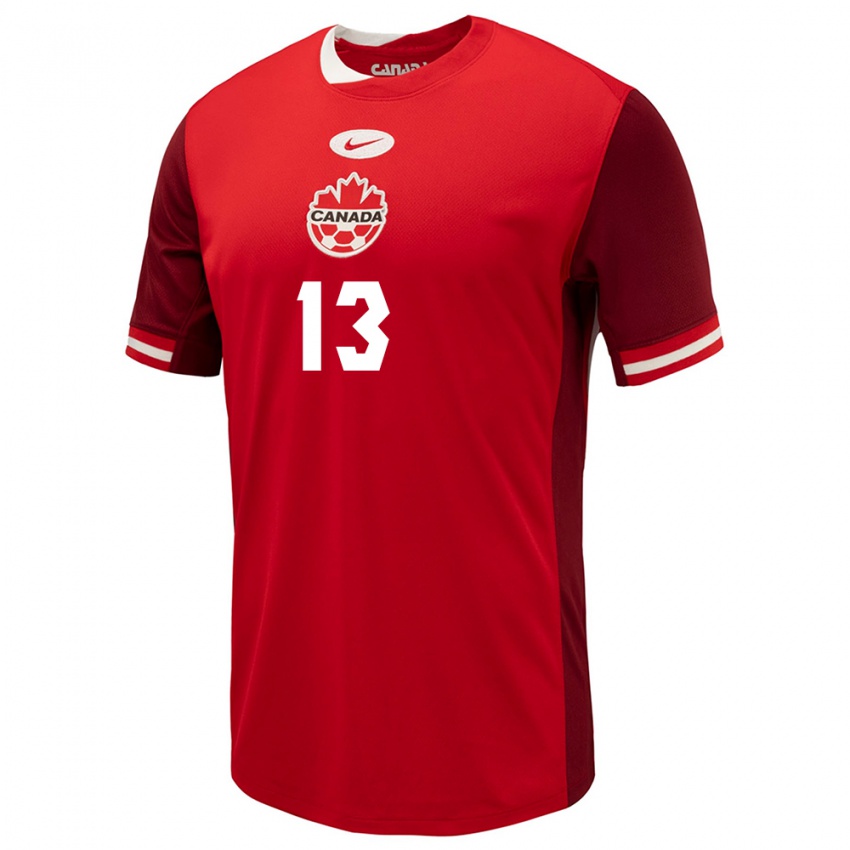 Mujer Camiseta Canadá Richard Chukwu #13 Rojo 1ª Equipación 24-26 La Camisa