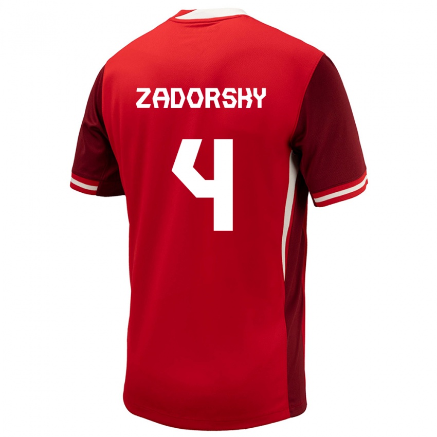 Mujer Camiseta Canadá Shelina Zadorsky #4 Rojo 1ª Equipación 24-26 La Camisa