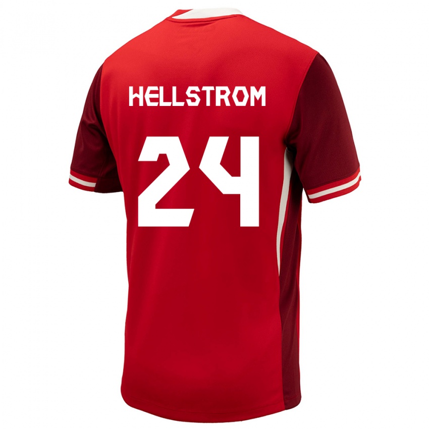 Mujer Camiseta Canadá Jenna Hellstrom #24 Rojo 1ª Equipación 24-26 La Camisa