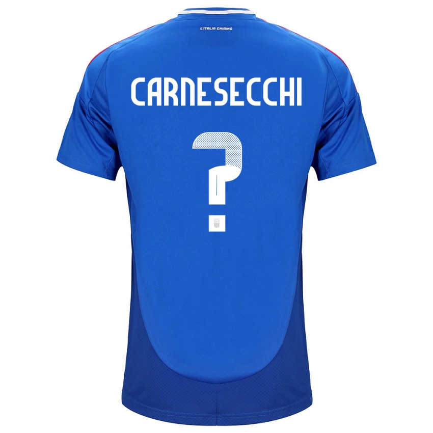 Mujer Camiseta Italia Marco Carnesecchi #0 Azul 1ª Equipación 24-26 La Camisa