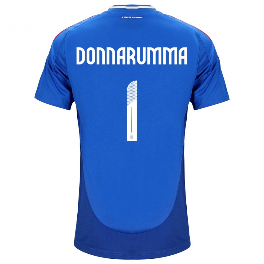 Mujer Camiseta Italia Gianluigi Donnarumma #1 Azul 1ª Equipación 24-26 La Camisa