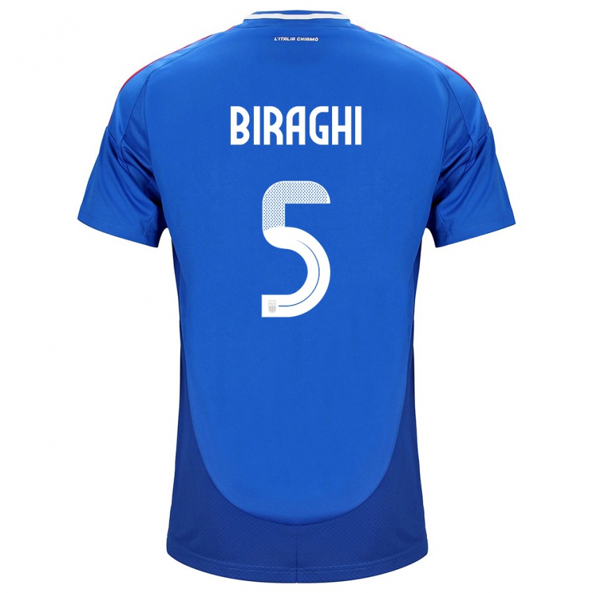 Mujer Camiseta Italia Cristiano Biraghi #5 Azul 1ª Equipación 24-26 La Camisa