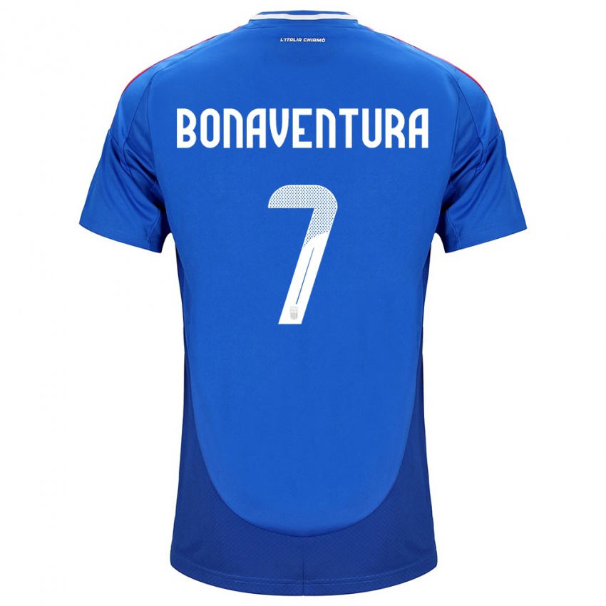 Mujer Camiseta Italia Giacomo Bonaventura #7 Azul 1ª Equipación 24-26 La Camisa