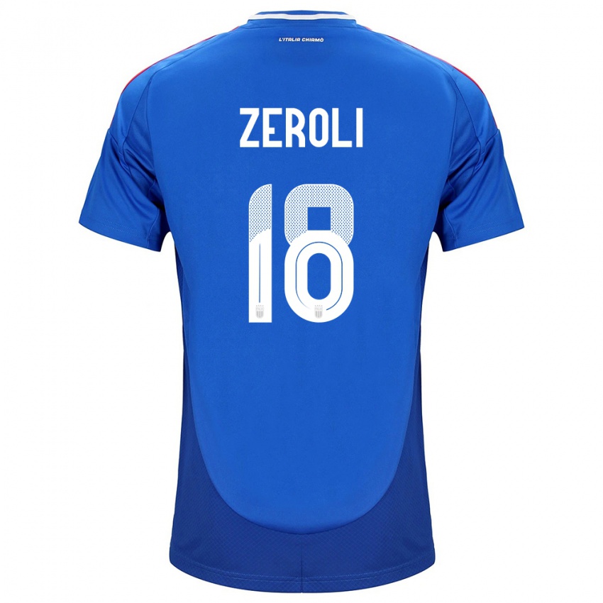 Mujer Camiseta Italia Kevin Zeroli #18 Azul 1ª Equipación 24-26 La Camisa
