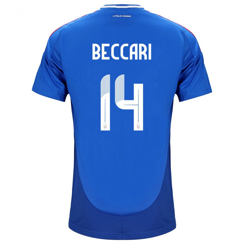 Mujer Camiseta Italia Chiara Beccari #14 Azul 1ª Equipación 24-26 La Camisa