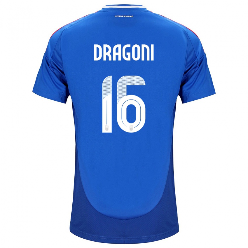 Mujer Camiseta Italia Giulia Dragoni #16 Azul 1ª Equipación 24-26 La Camisa