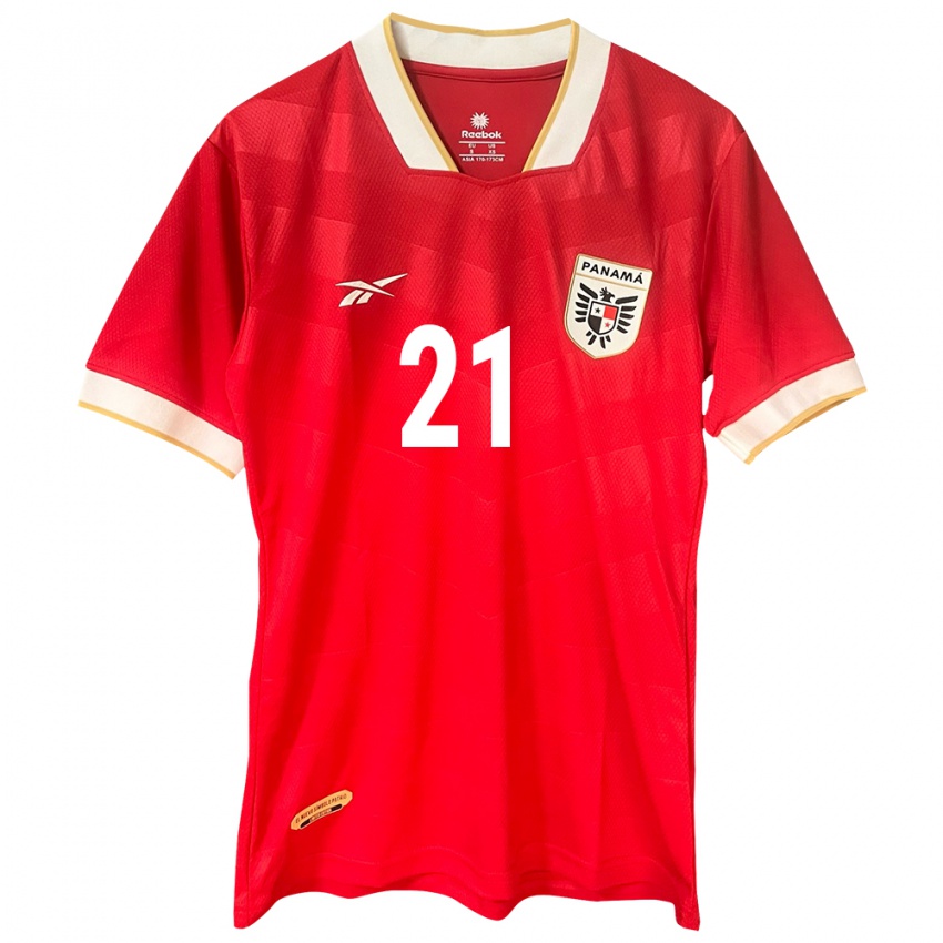 Mujer Camiseta Panamá Alberto Ruiz #21 Rojo 1ª Equipación 24-26 La Camisa