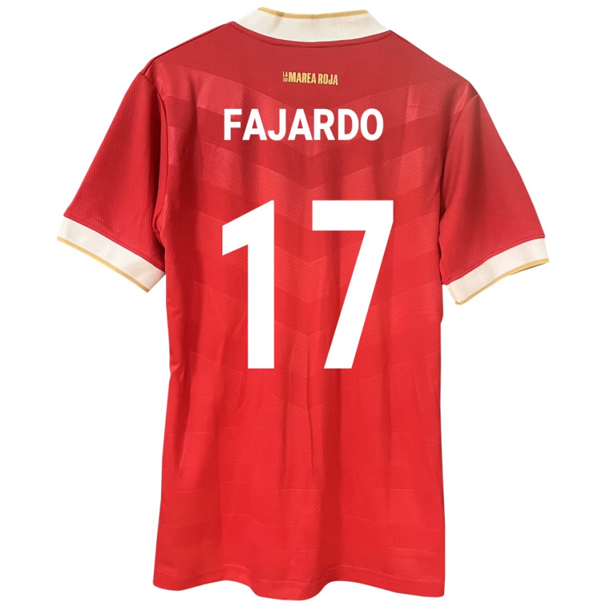 Mujer Camiseta Panamá José Fajardo #17 Rojo 1ª Equipación 24-26 La Camisa