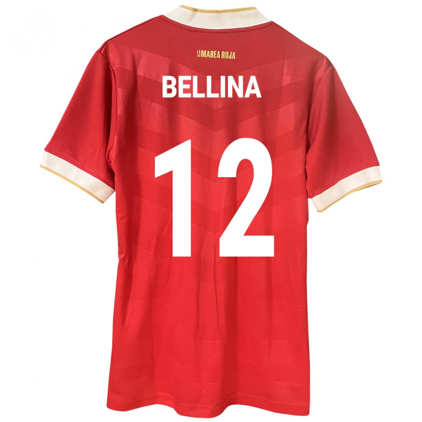 Mujer Camiseta Panamá Lucca Bellina #12 Rojo 1ª Equipación 24-26 La Camisa