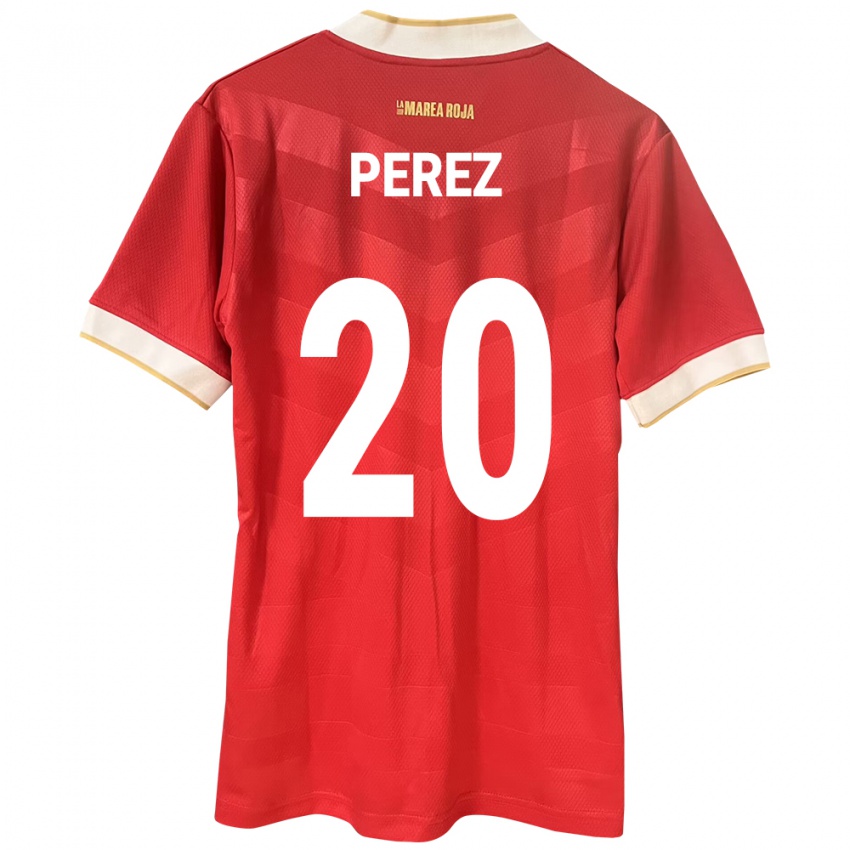 Mujer Camiseta Panamá Blas Pérez #20 Rojo 1ª Equipación 24-26 La Camisa