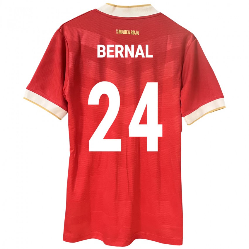 Mujer Camiseta Panamá Kevin Bernal #24 Rojo 1ª Equipación 24-26 La Camisa