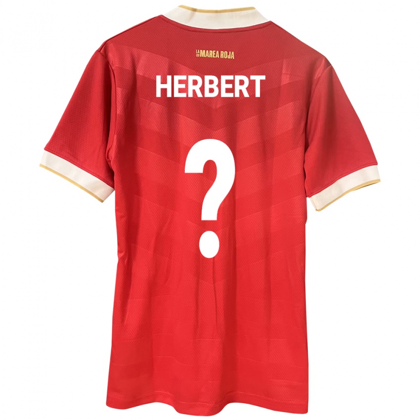 Mujer Camiseta Panamá Dilan Herbert #0 Rojo 1ª Equipación 24-26 La Camisa