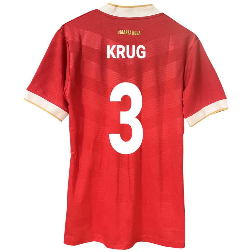 Mujer Camiseta Panamá Martín Krug #3 Rojo 1ª Equipación 24-26 La Camisa