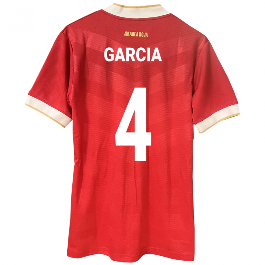 Mujer Camiseta Panamá Giancarlos García #4 Rojo 1ª Equipación 24-26 La Camisa