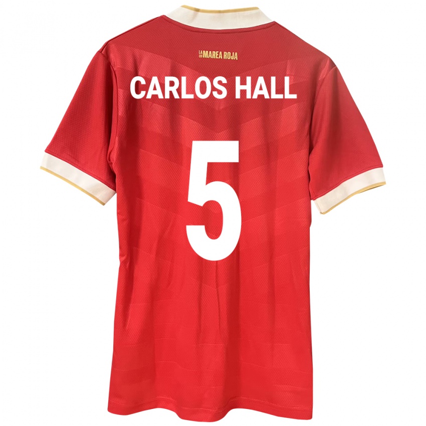 Mujer Camiseta Panamá Juan Carlos Hall #5 Rojo 1ª Equipación 24-26 La Camisa