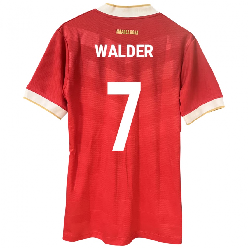 Mujer Camiseta Panamá Kevin Walder #7 Rojo 1ª Equipación 24-26 La Camisa